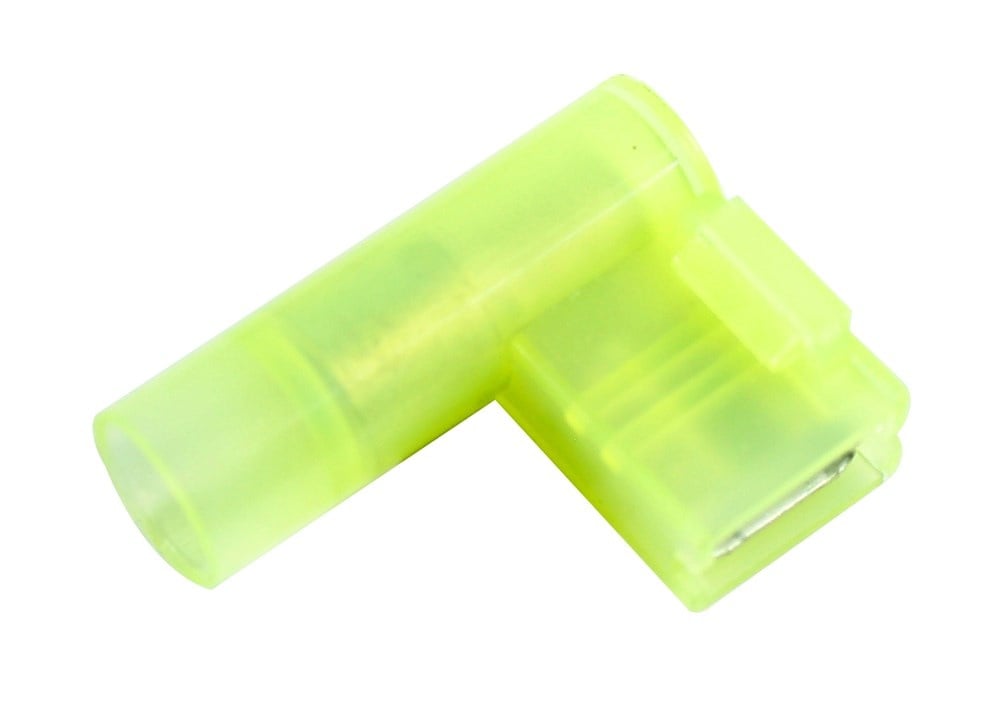 Kabelschoen vlakstekerhuls haaks 4-6mm² geel 100 stuks - 440012
